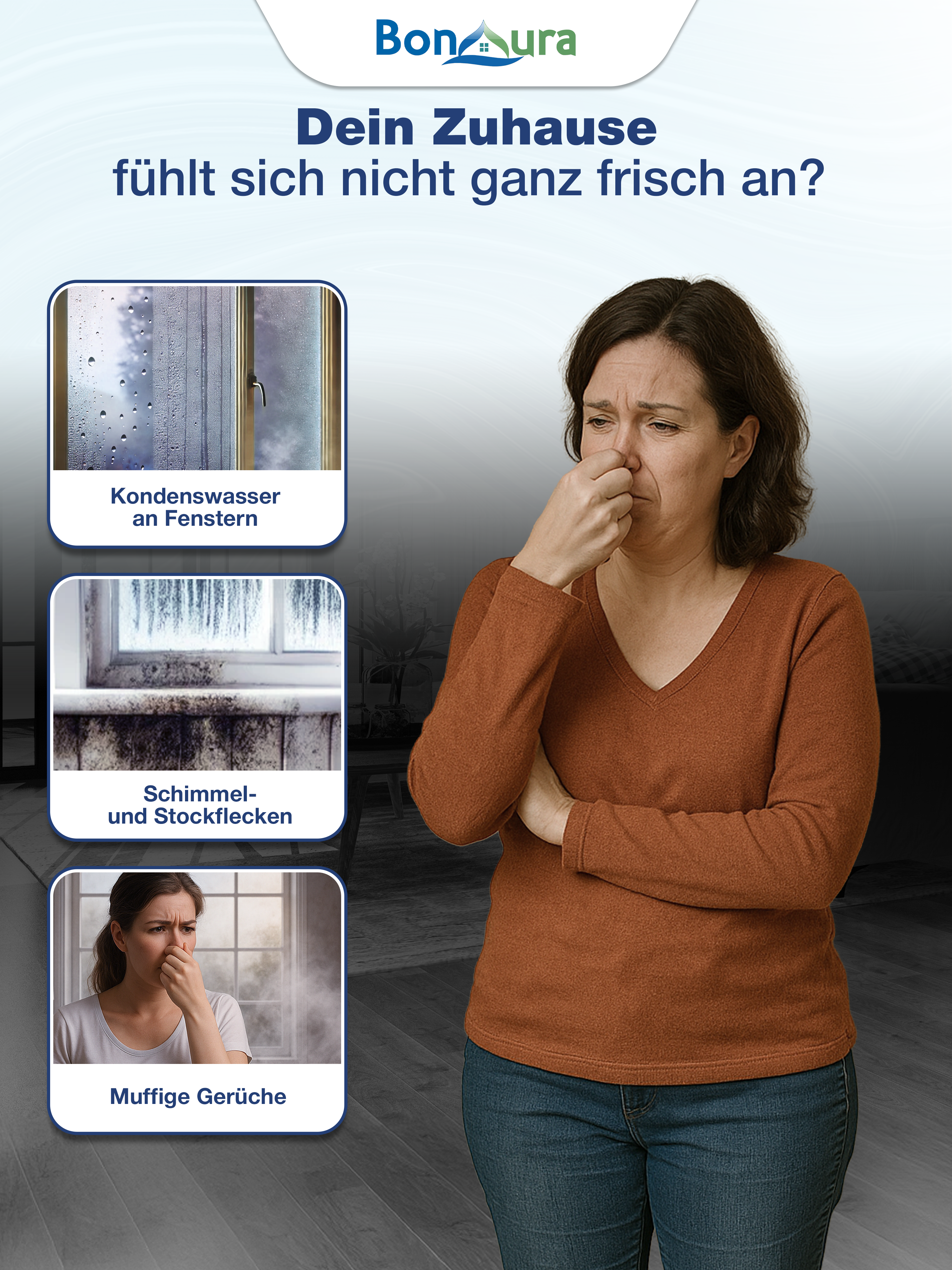 AirOne Select Bundle aus Luftentfeuchter ohne Strom und Granulat 400g (rund)