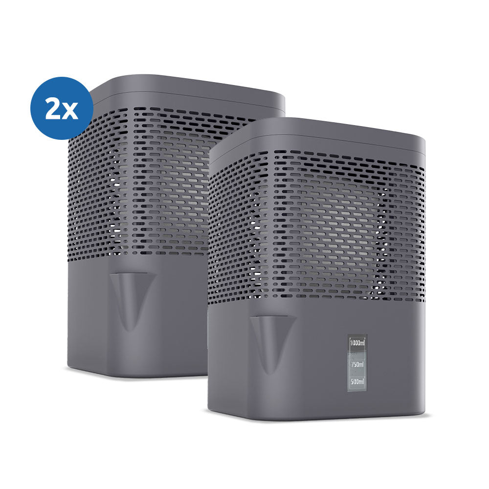 2er Set AirOne Granulat Luftentfeuchter in Titanium Gray