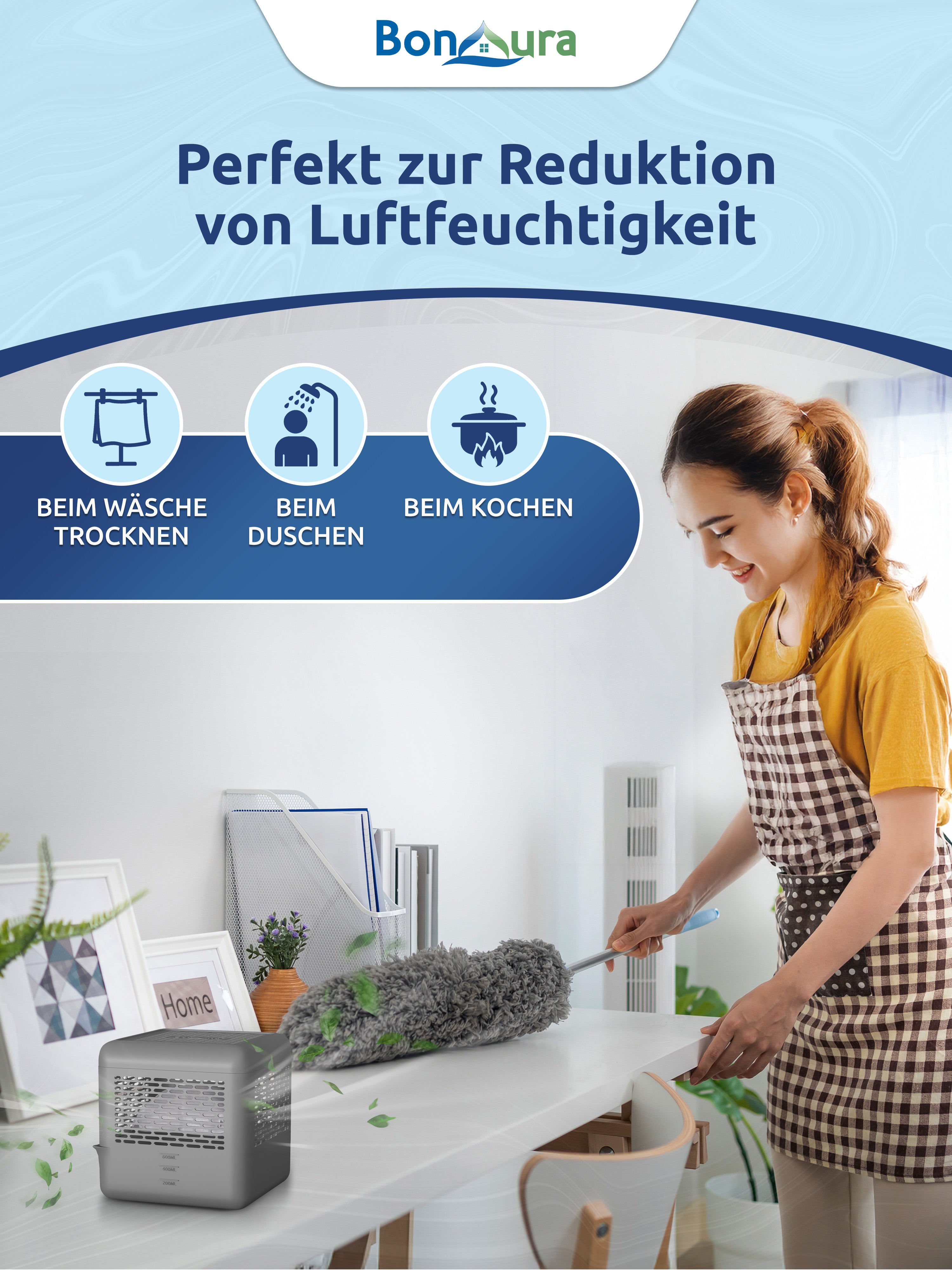 AirOne Select Bundle aus Luftentfeuchter ohne Strom und Granulat 400g (eckig)