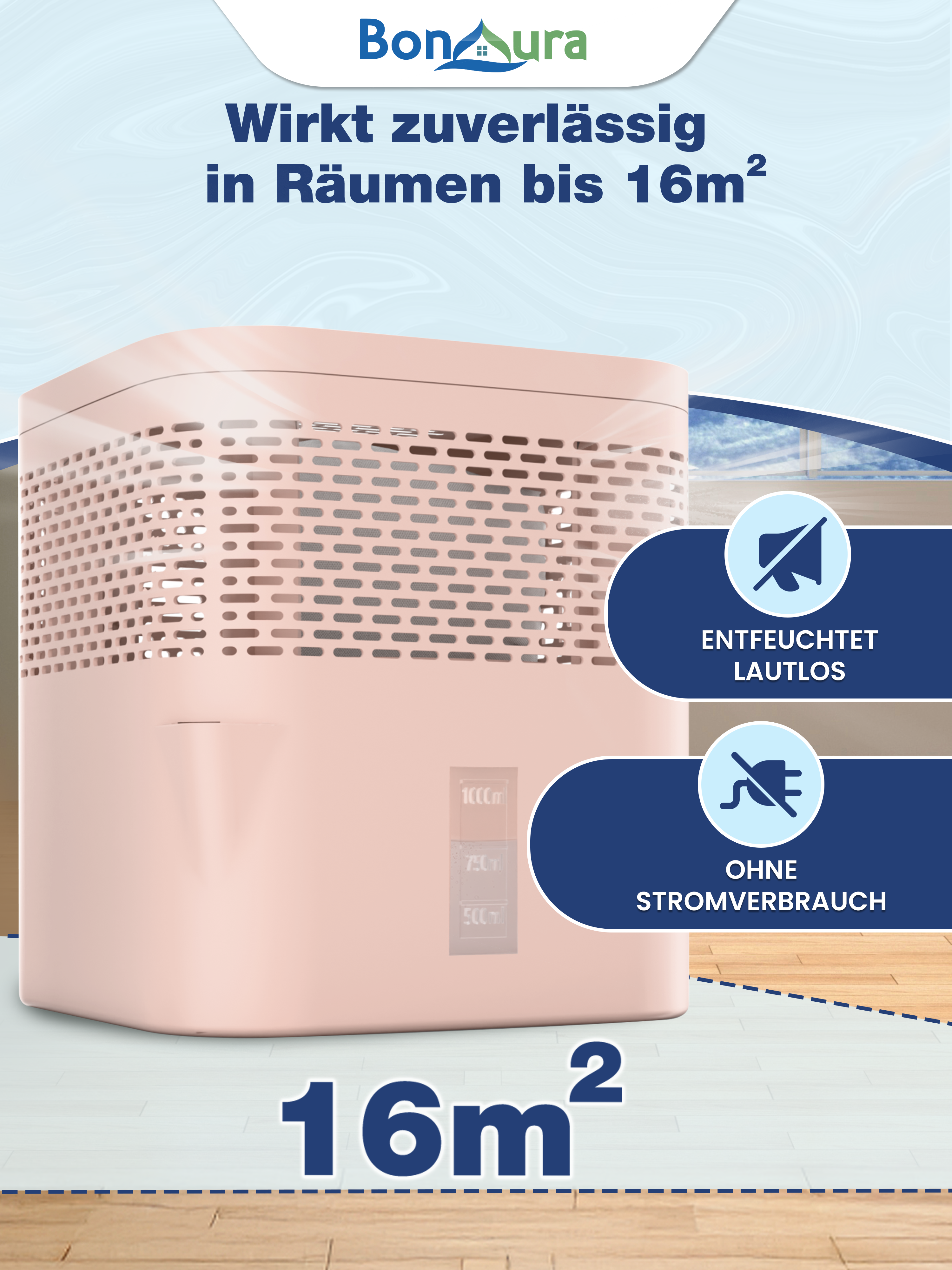 Set of 2 AirOne Lite granulate dehumidifiers with 2x 450g dehumidifier granules