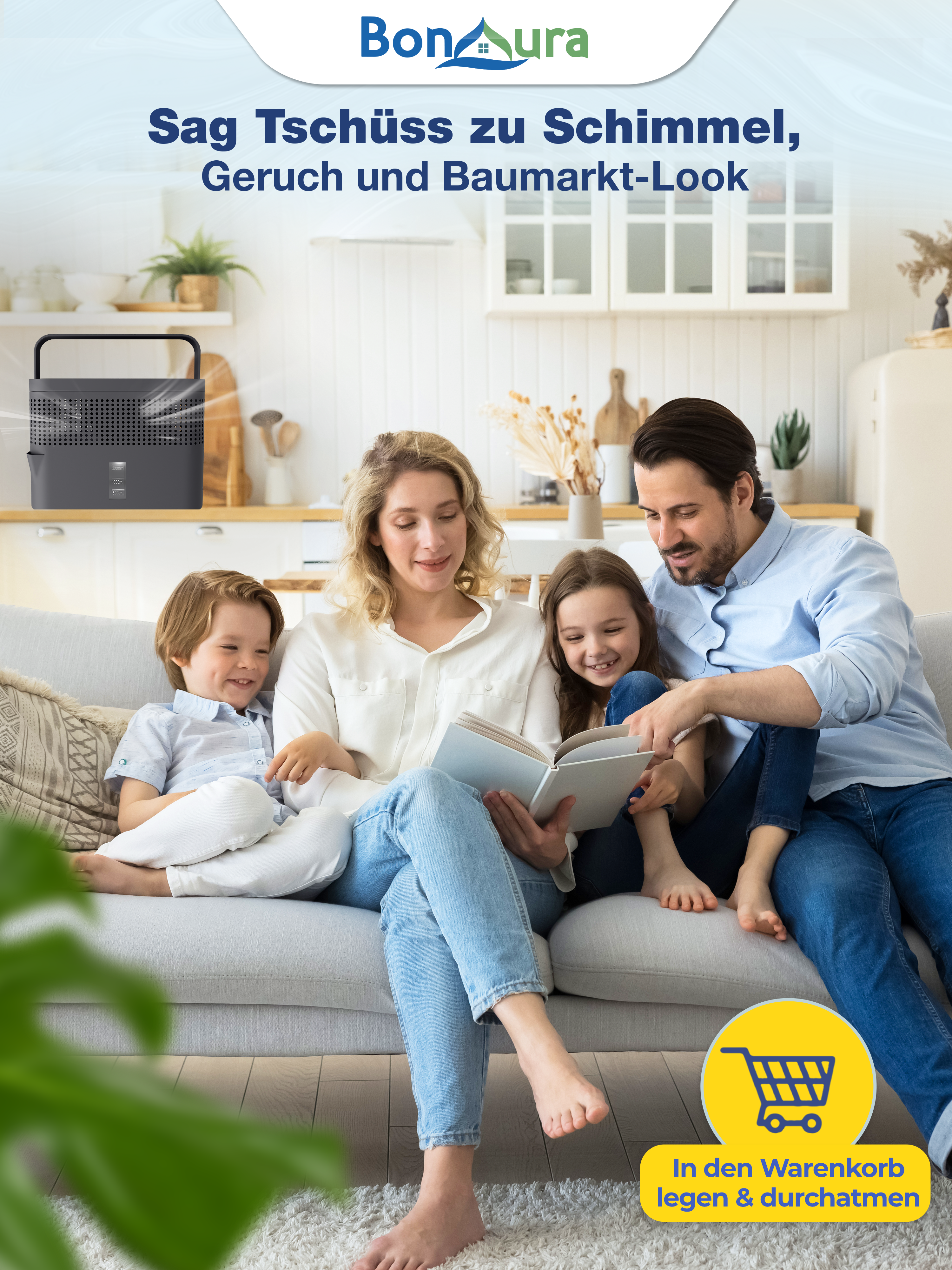 2er Set AirOne Max Luftentfeuchter ohne Strom mit 2x 980g Luftentfeuchter Granulat