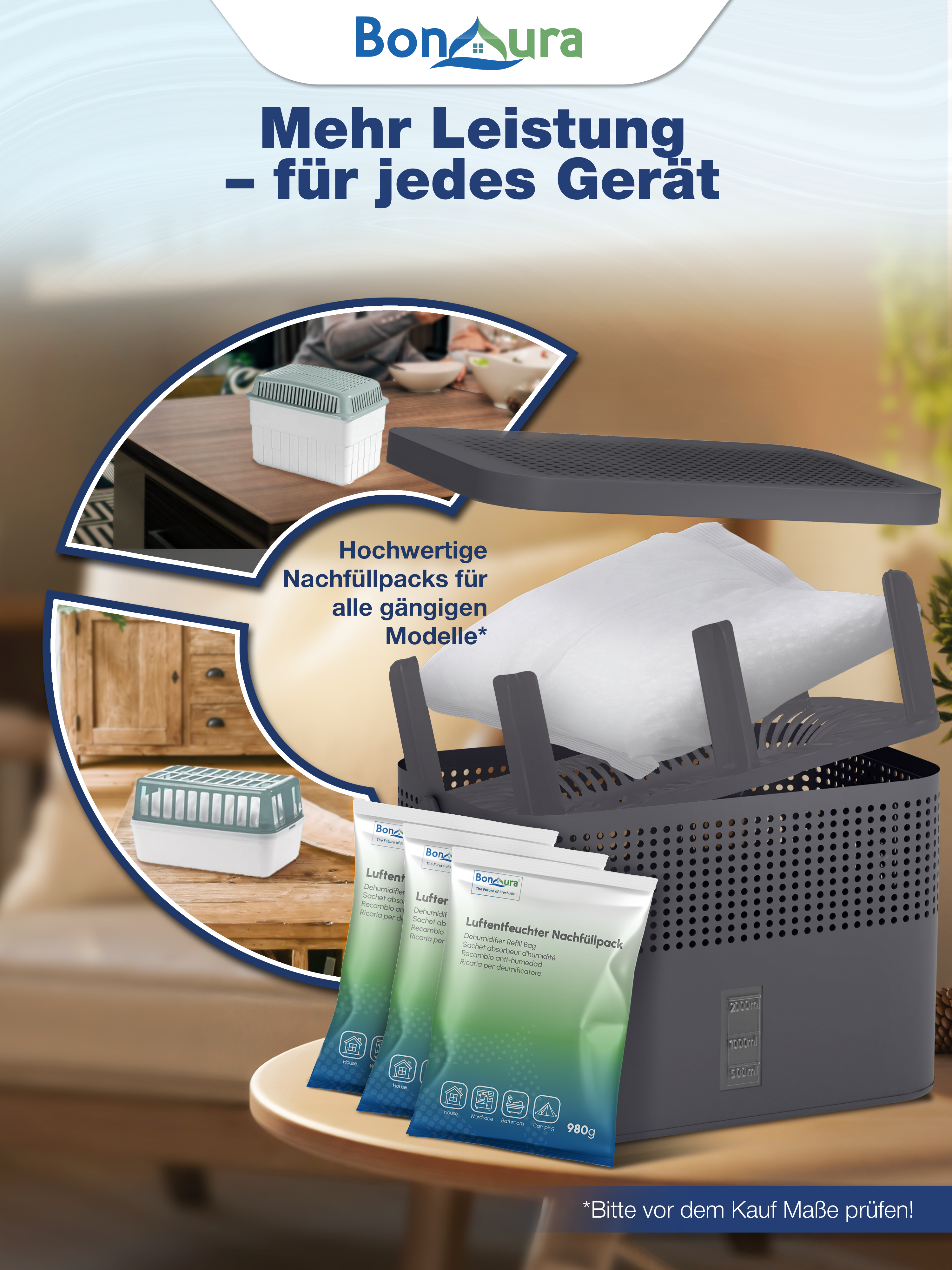 Granulés déshumidificateurs AirOne Max 980 g