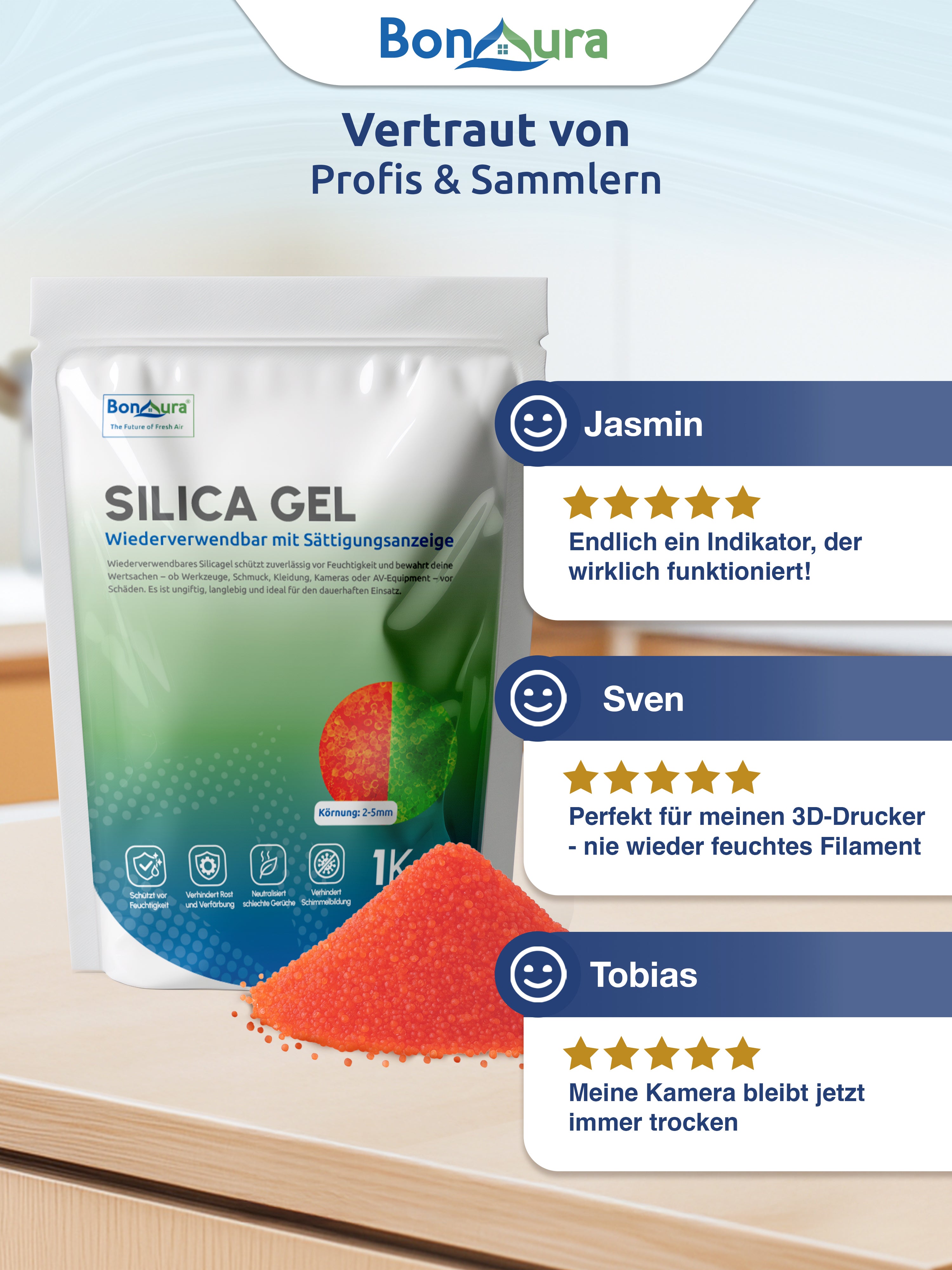 Silica Gel Trockenmittel regenerierbar und wiederverwendbar