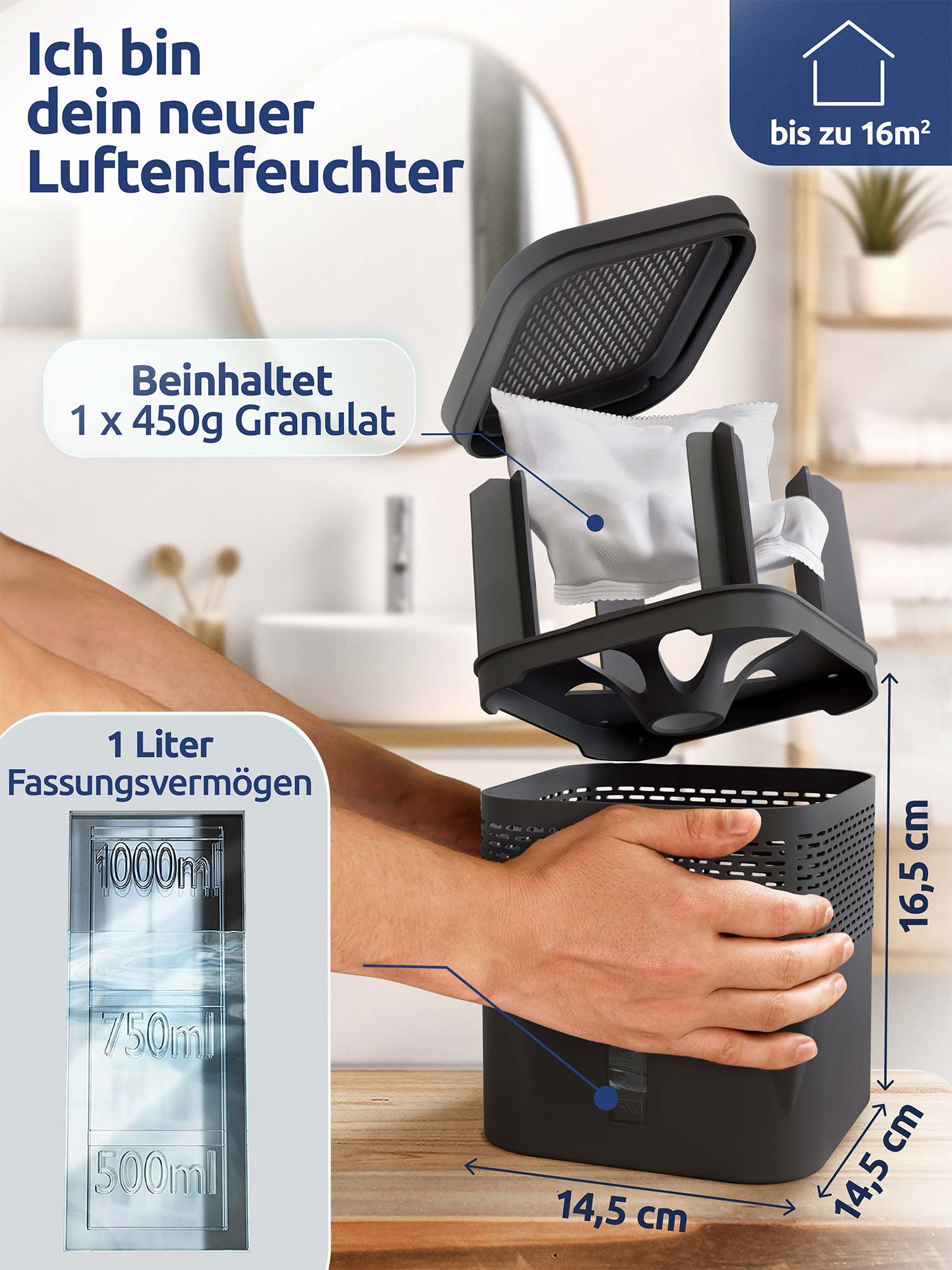 AirOne Lite Luftentfeuchter ohne Strom bis 16m²