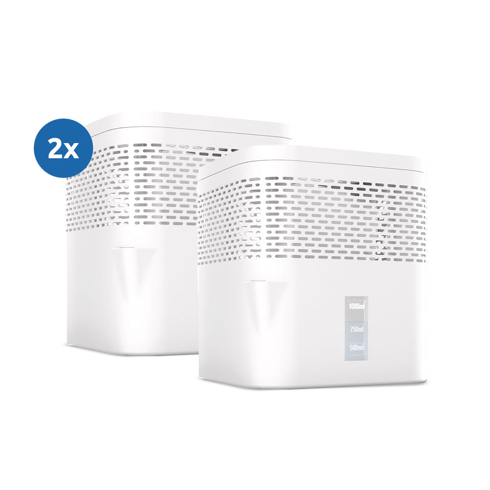 2er Set AirOne Lite Granulat Luftentfeuchter mit 2x 450g Luftentfeuchter Granulat