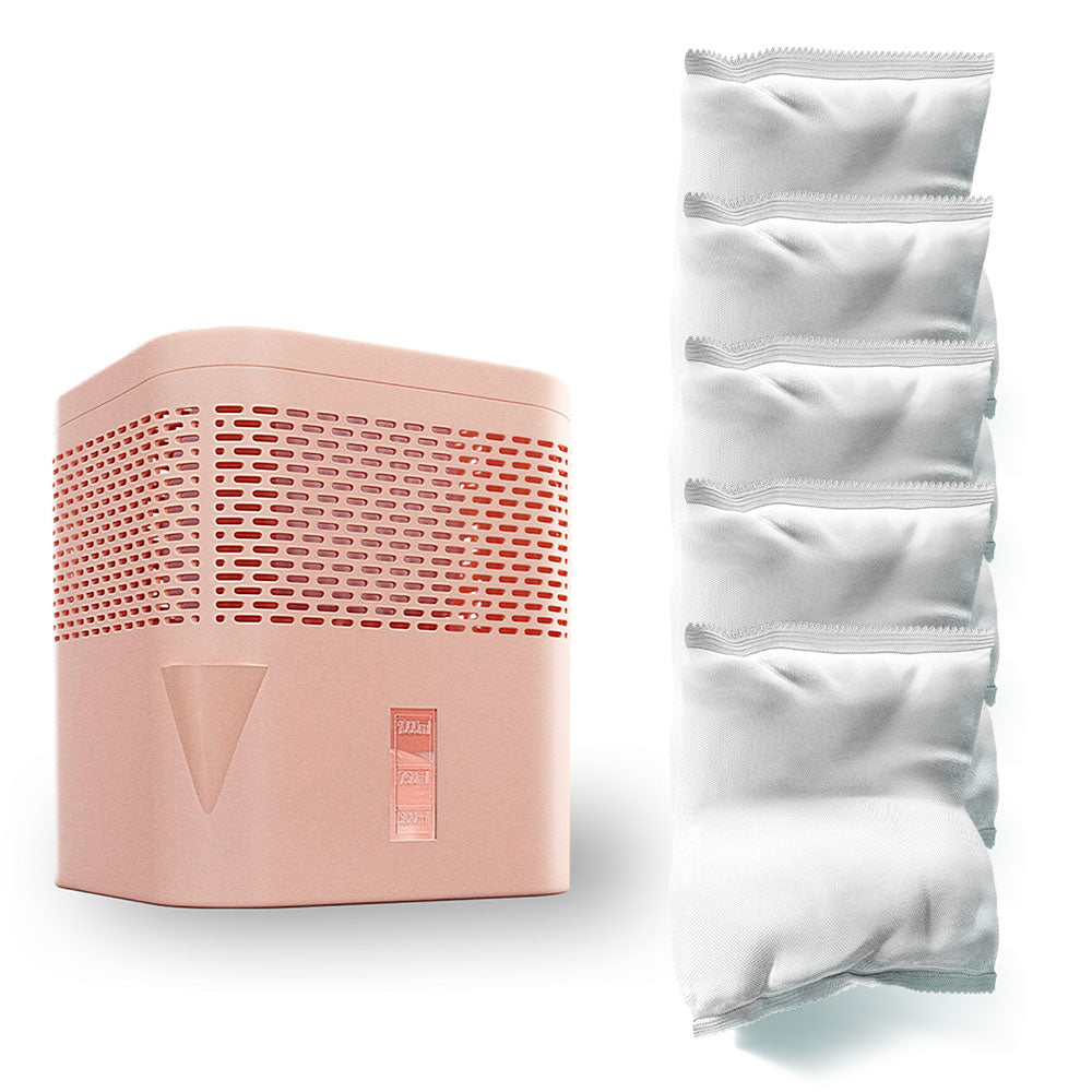 AirOne Lite Bundle aus Luftentfeuchter ohne Strom in Antique Pink und 5 x Luftentfeuchter Granulat 450g