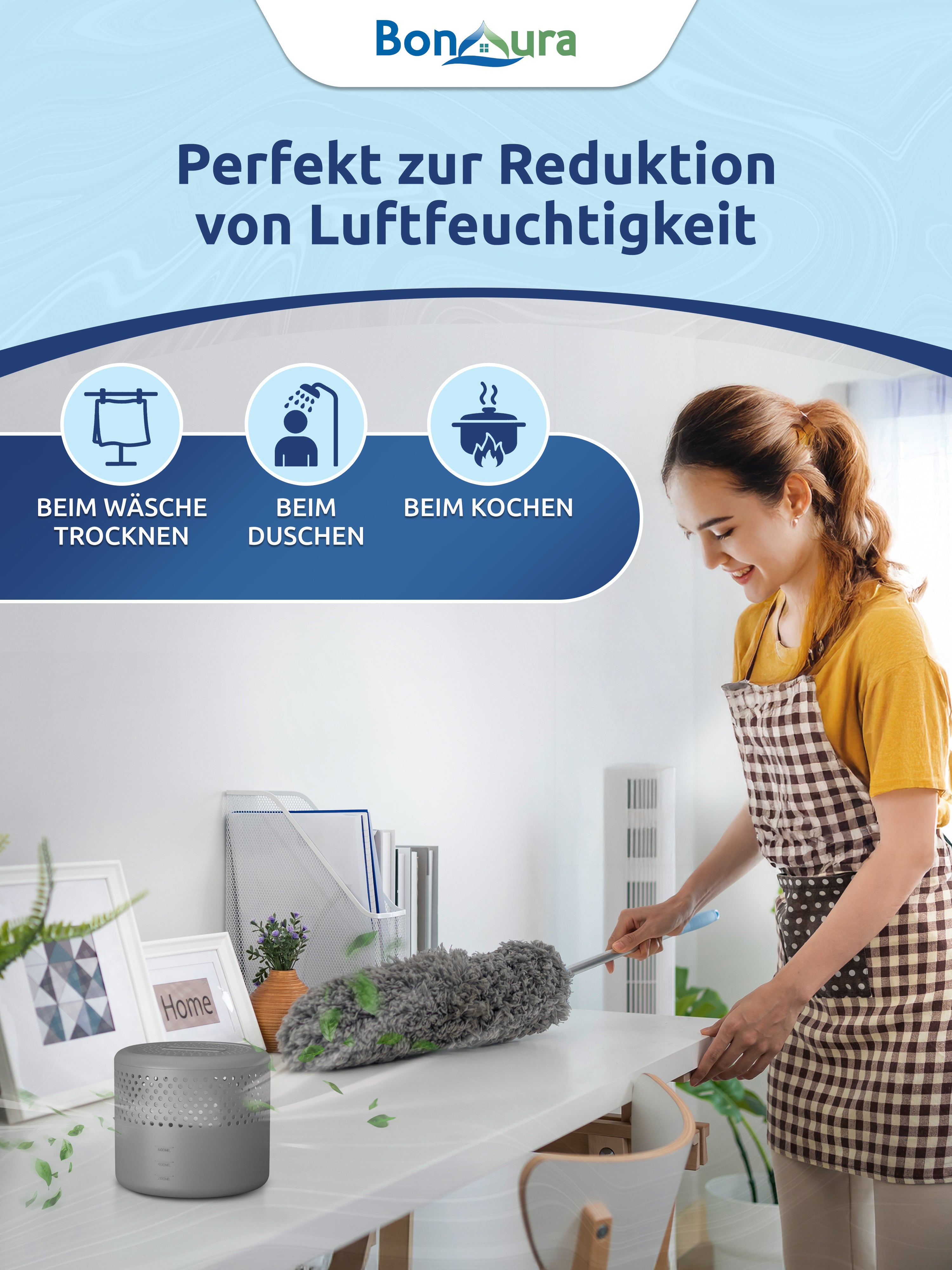 AirOne Select Bundle aus Luftentfeuchter ohne Strom und Granulat 400g (rund)