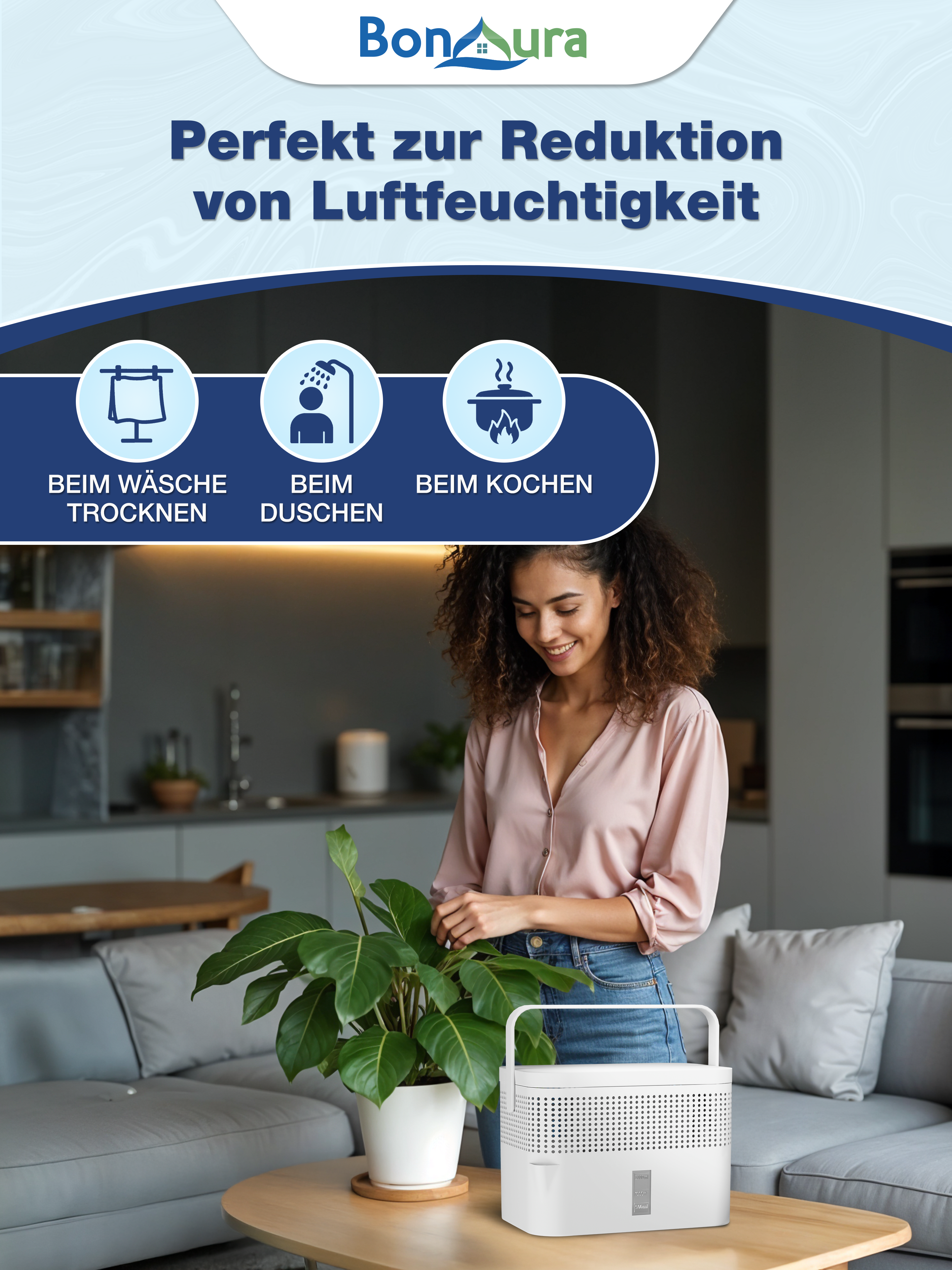 AirOne Max Bundle aus Luftentfeuchter ohne Strom und 5 x Granulat 980g