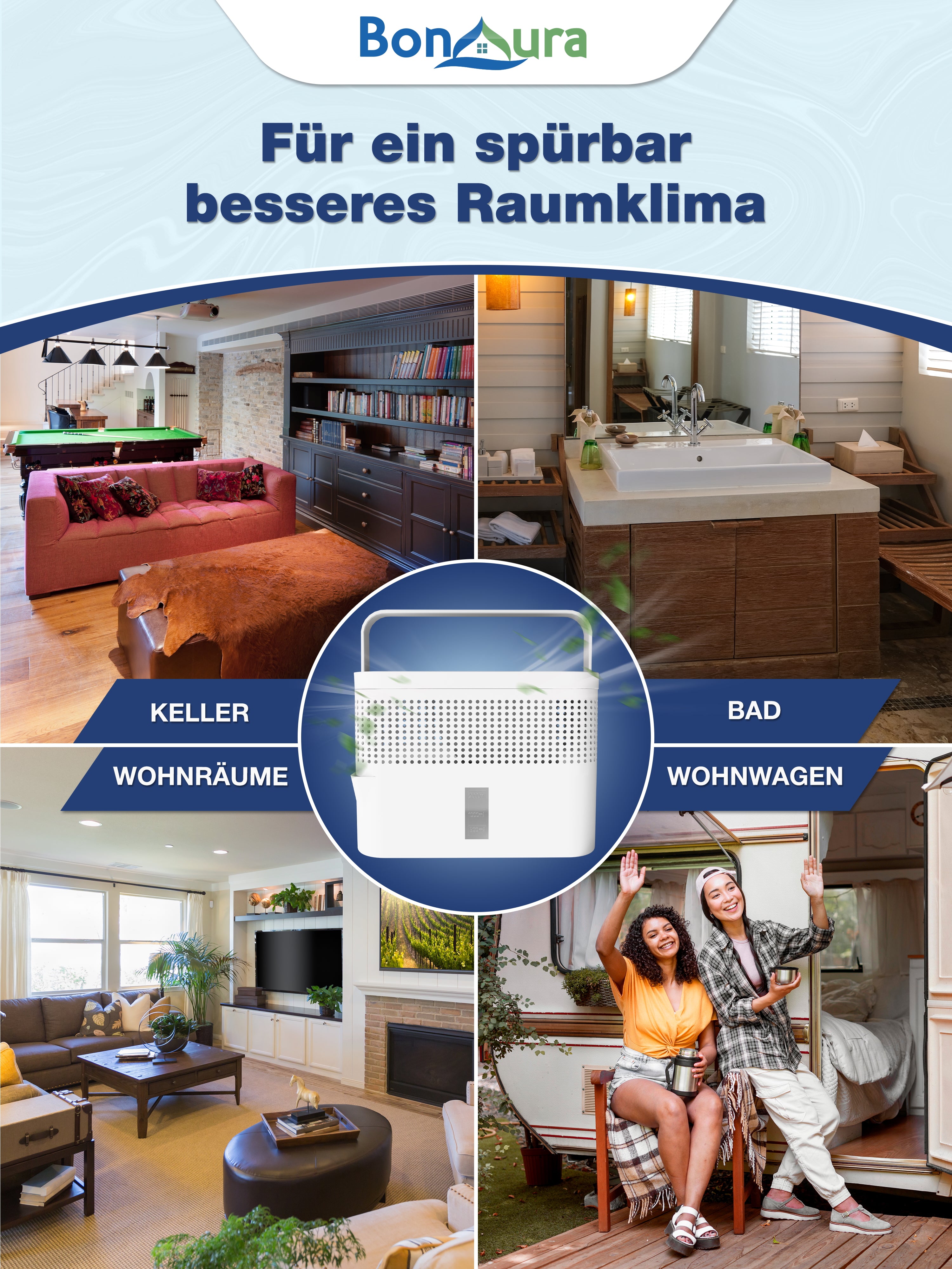 AirOne Max Bundle aus Luftentfeuchter ohne Strom und 5 x Granulat 980g