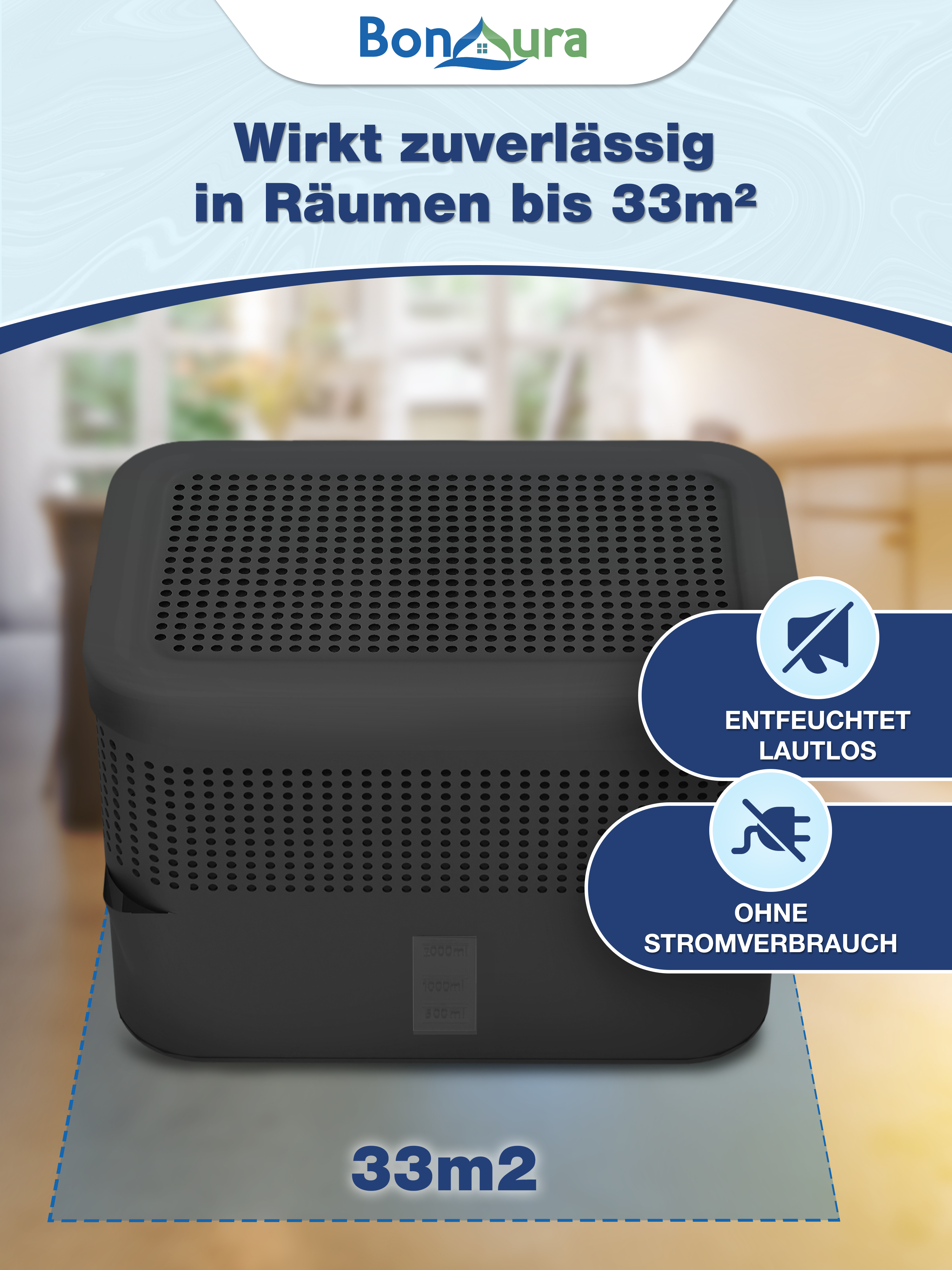 AirOne Max Bundle aus Luftentfeuchter ohne Strom und 5 x Granulat 980g