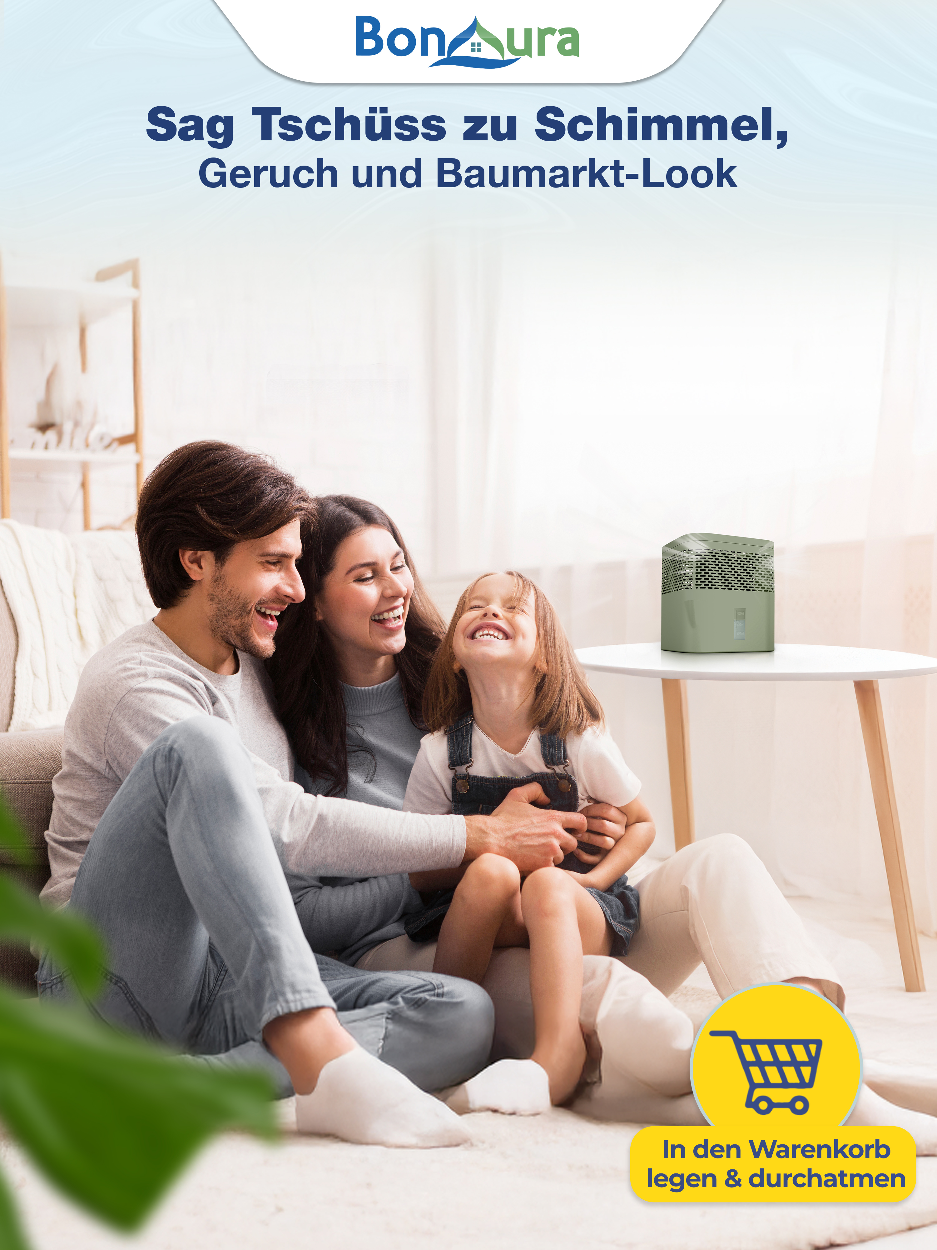 Lot de 2 déshumidificateurs AirOne Lite (sans électricité) avec 2 sachets de 450 g de granulés déshumidifiants.