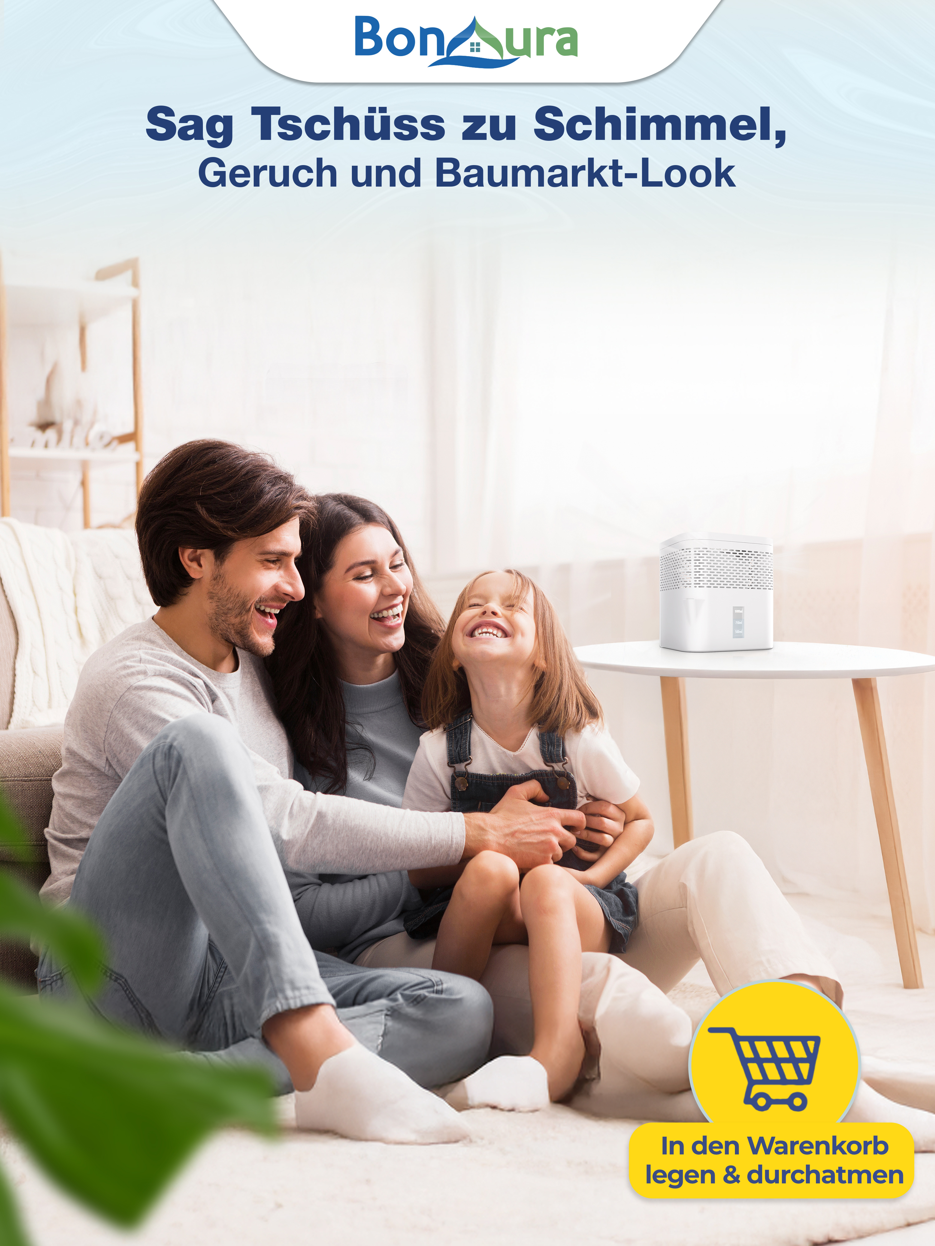 Lot de 2 déshumidificateurs AirOne Lite (sans électricité) avec 2 sachets de 450 g de granulés déshumidifiants.