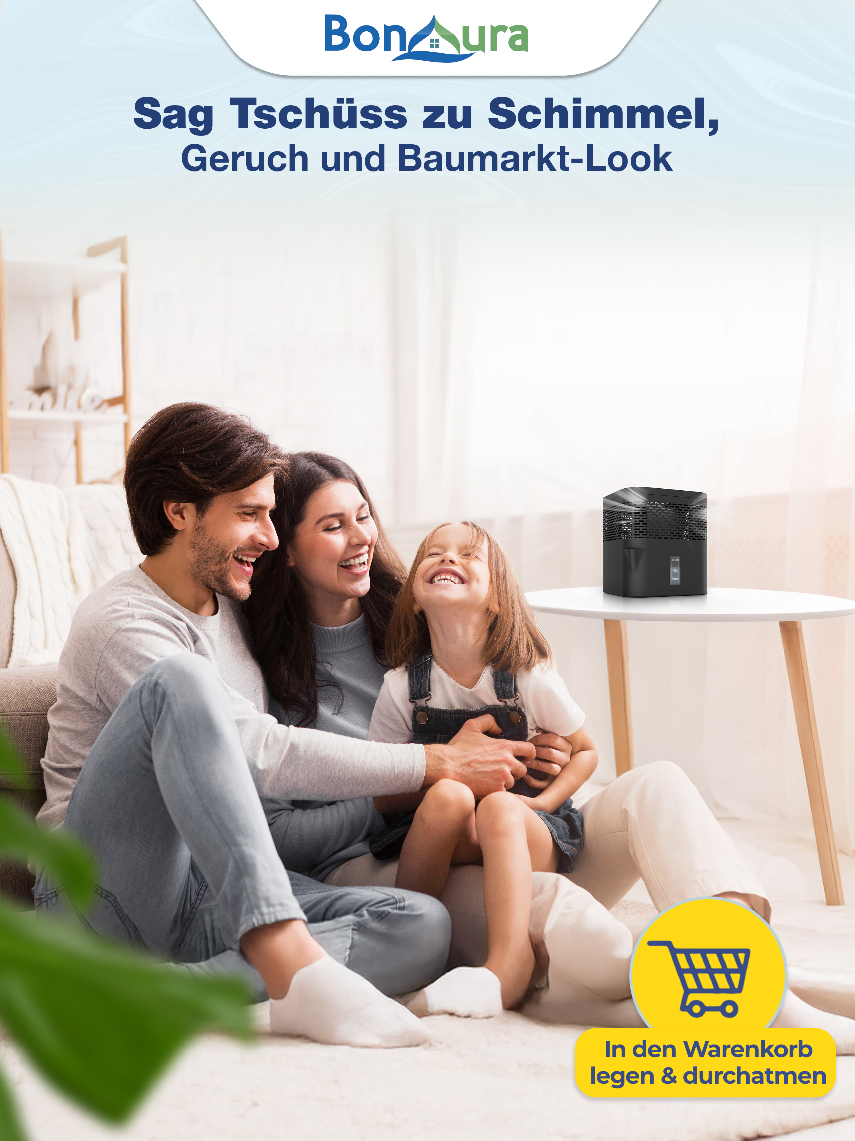 Lot de 2 déshumidificateurs AirOne Lite (sans électricité) avec 2 sachets de 450 g de granulés déshumidifiants.