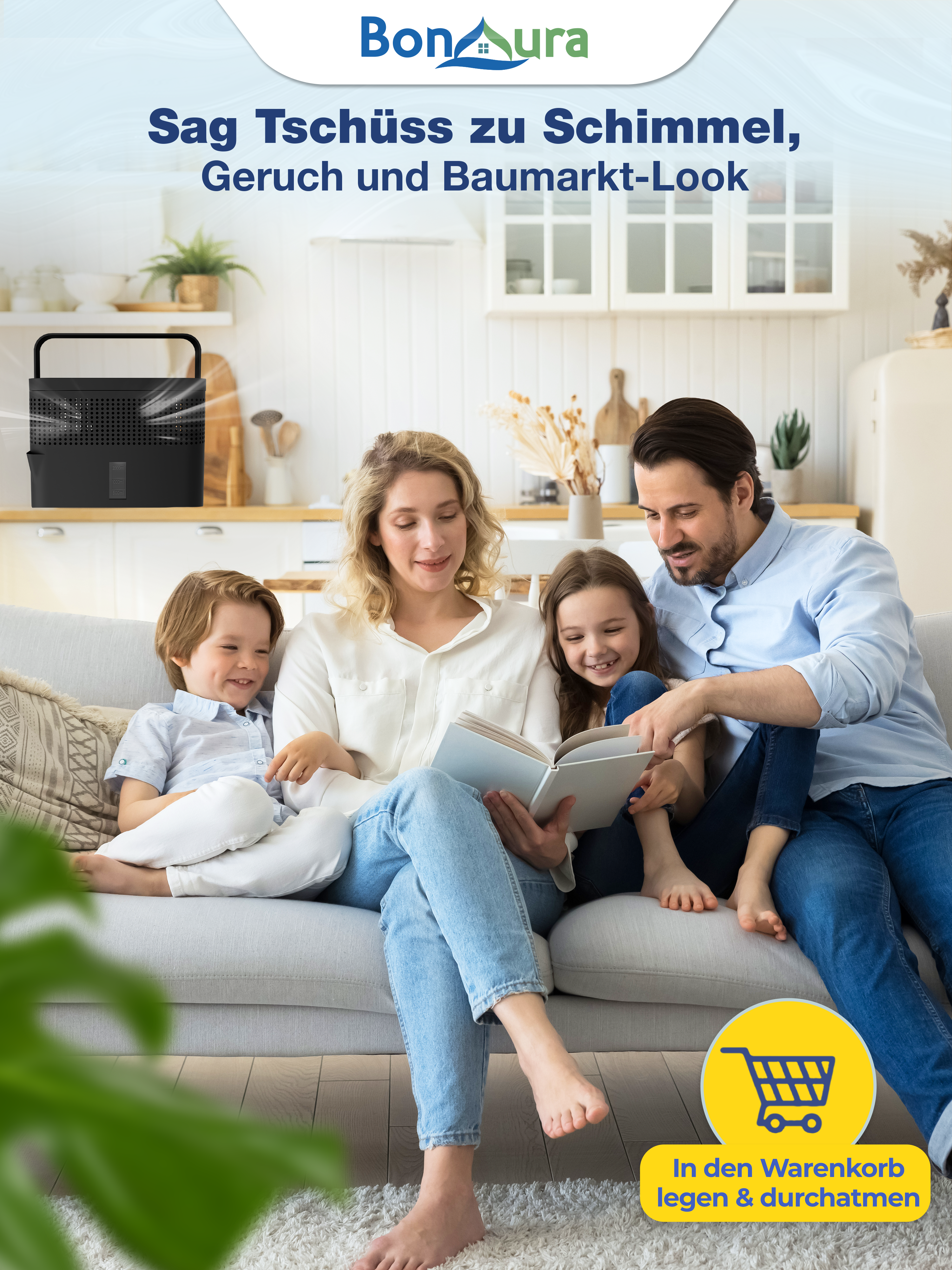 2er Set AirOne Max Luftentfeuchter ohne Strom mit 2x 980g Luftentfeuchter Granulat