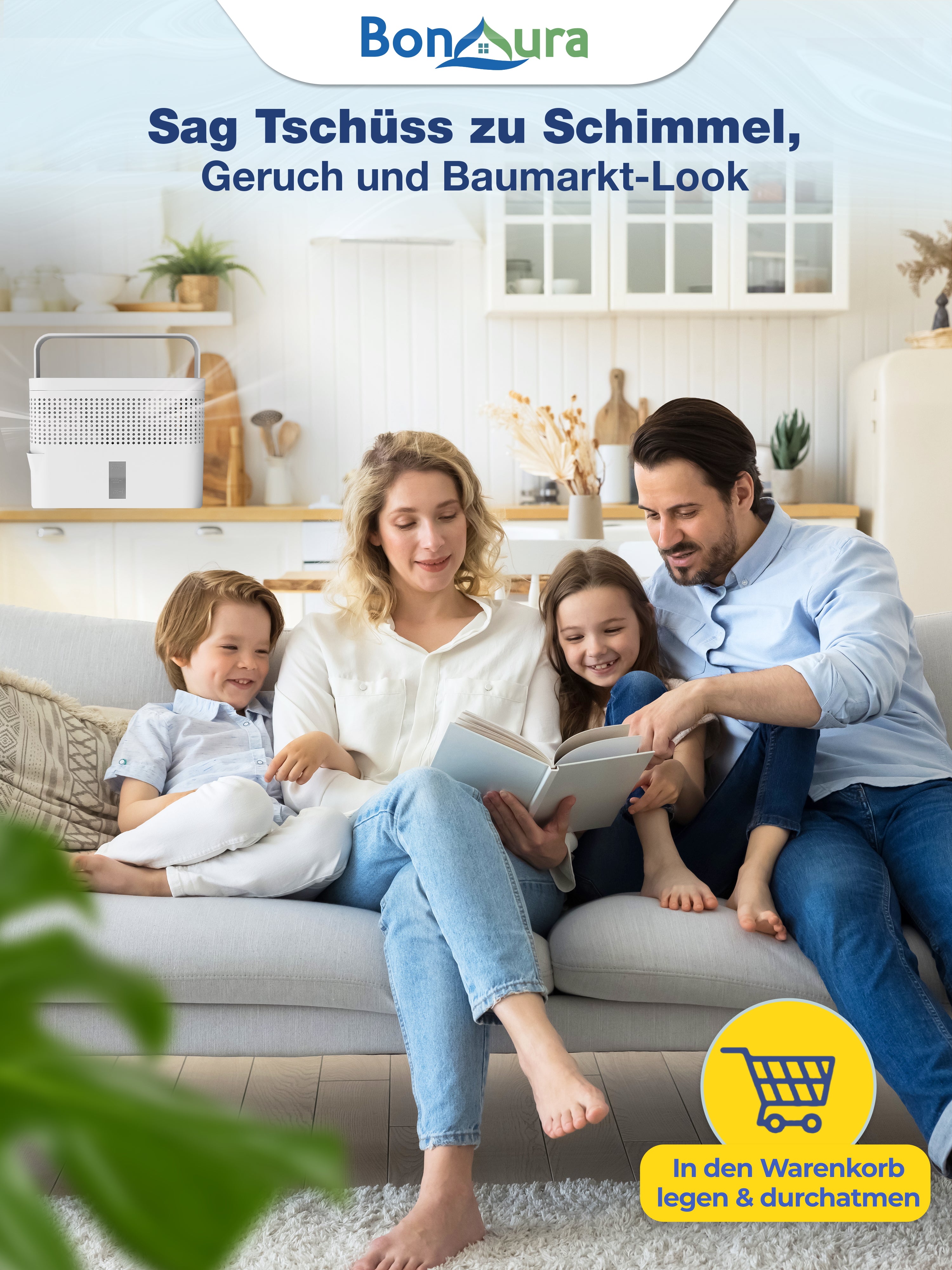 2er Set AirOne Max Luftentfeuchter ohne Strom mit 2x 980g Luftentfeuchter Granulat