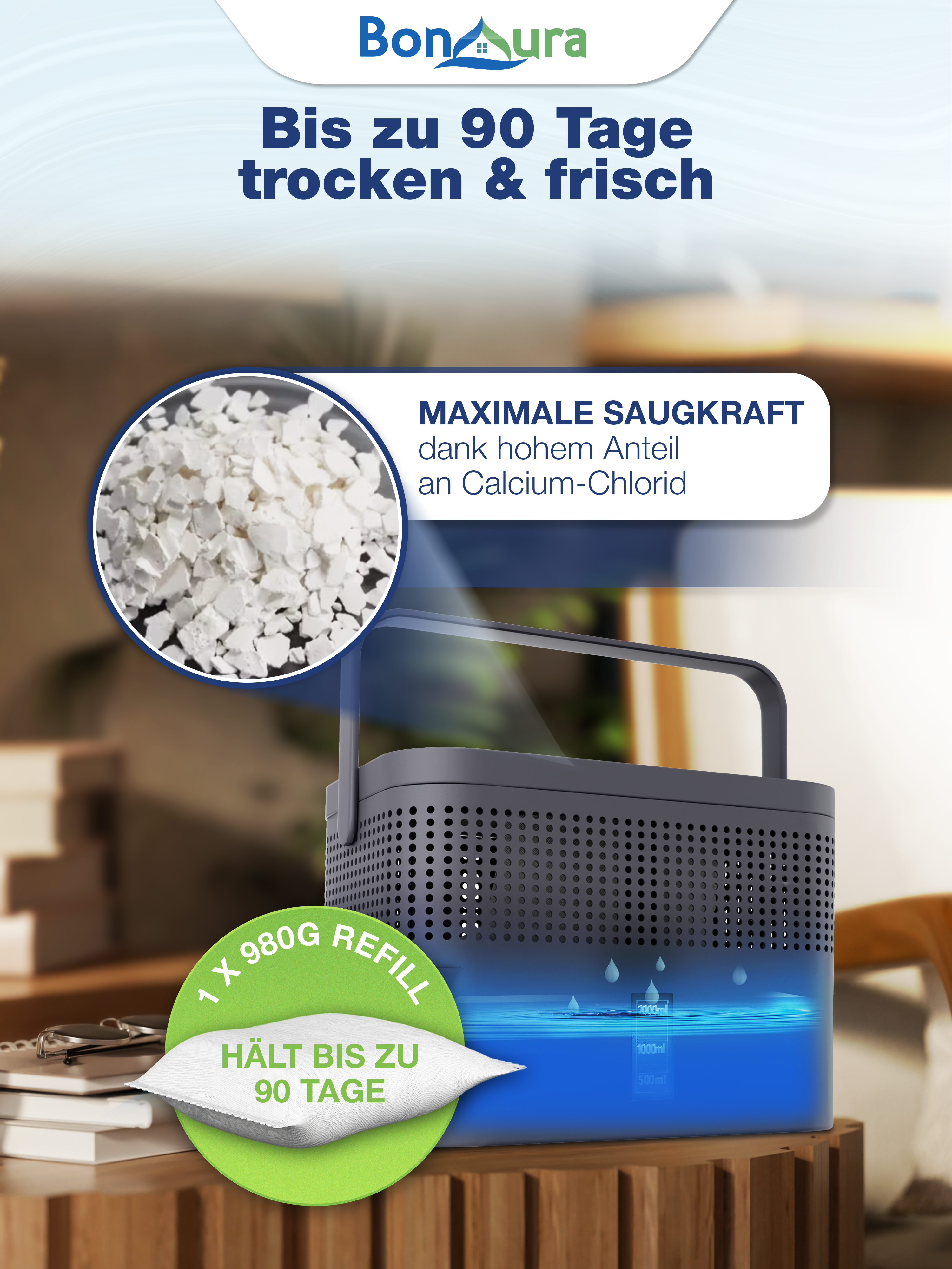 Granulés déshumidificateurs AirOne Max 980 g