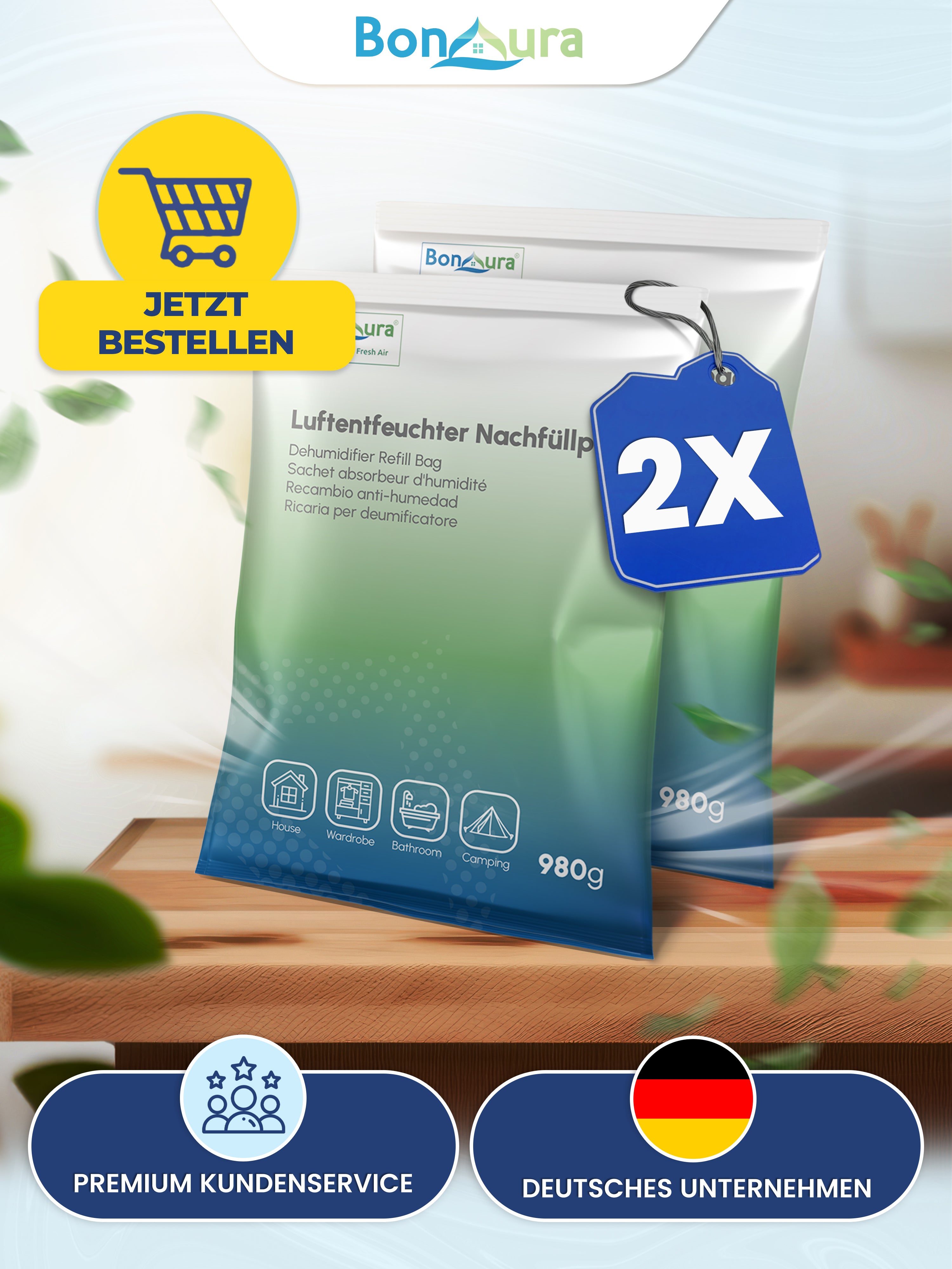 Granulés déshumidificateurs AirOne Max 980 g