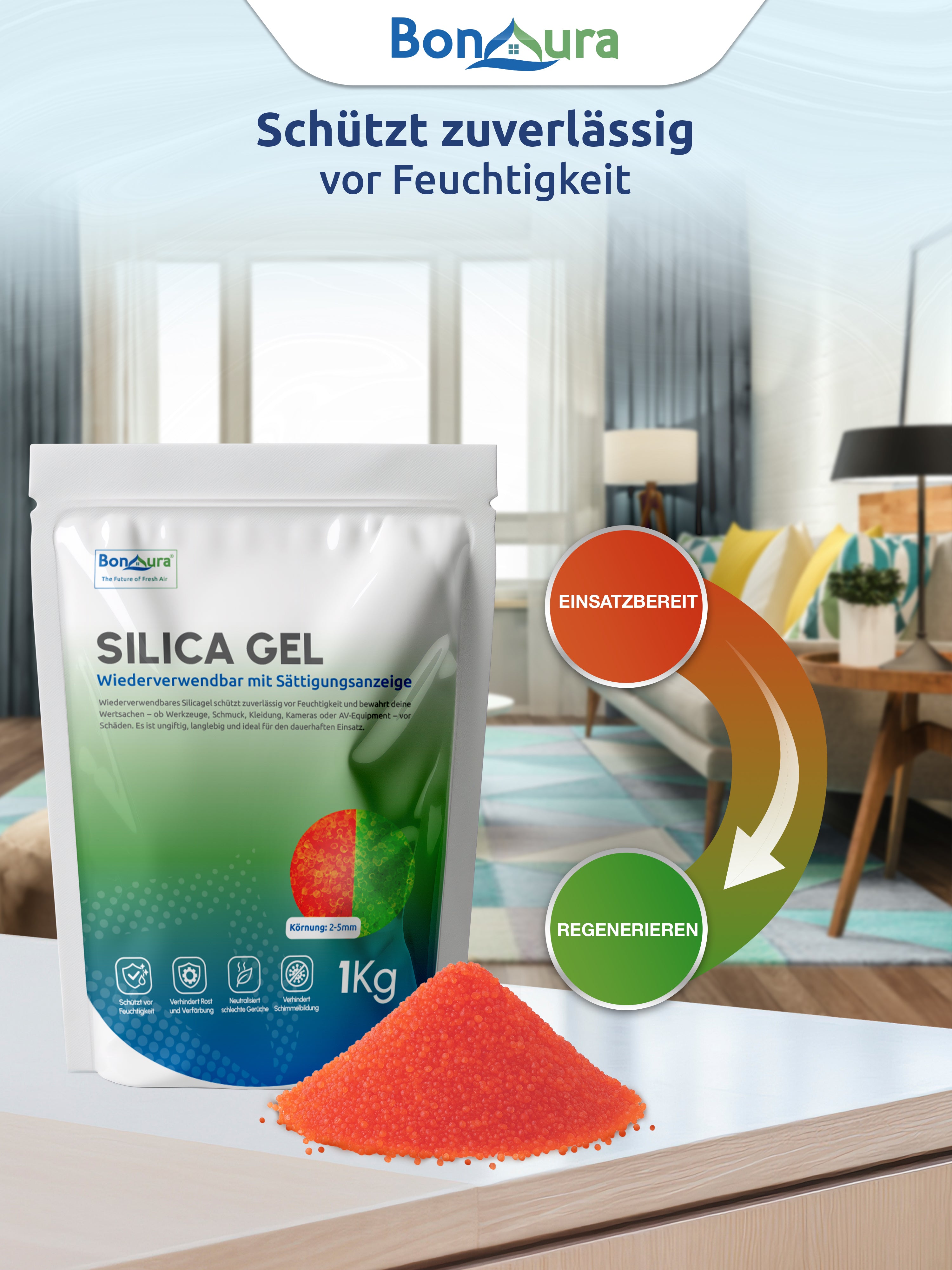 Silica Gel Trockenmittel regenerierbar und wiederverwendbar