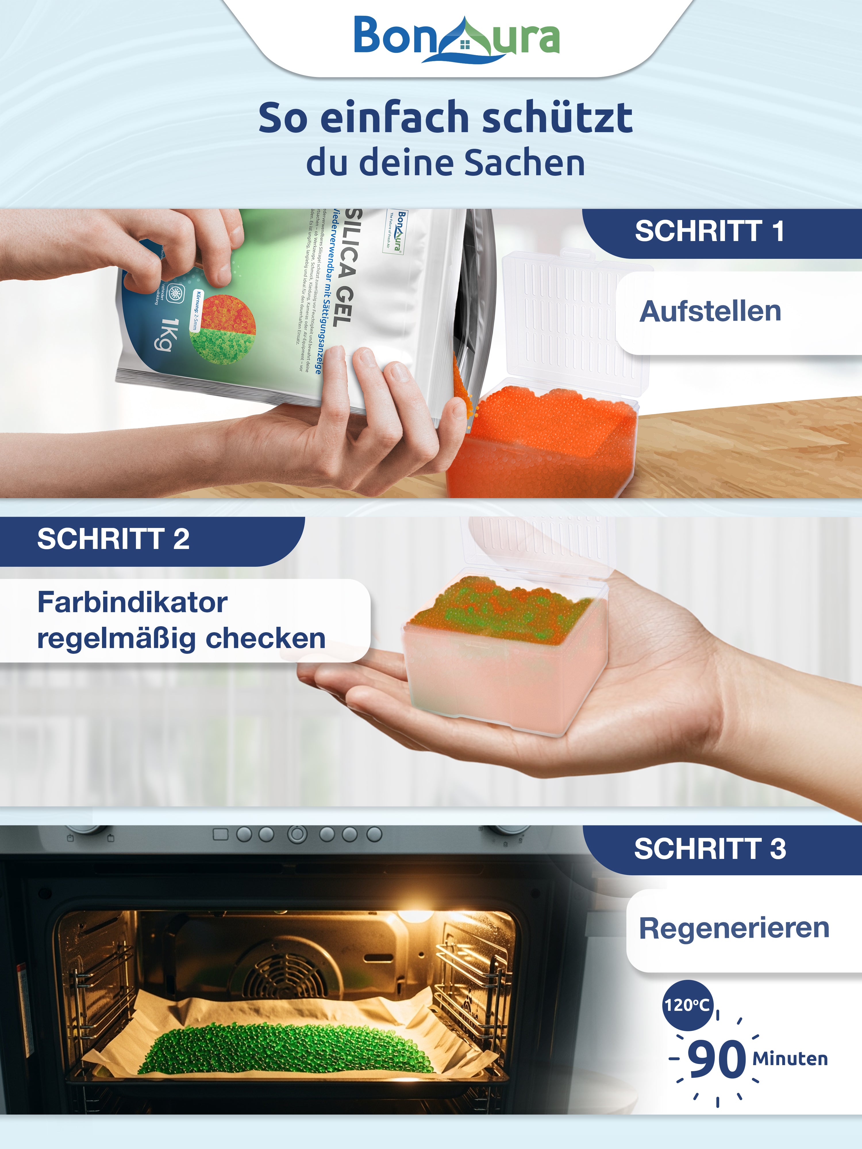 Silica Gel Trockenmittel regenerierbar und wiederverwendbar