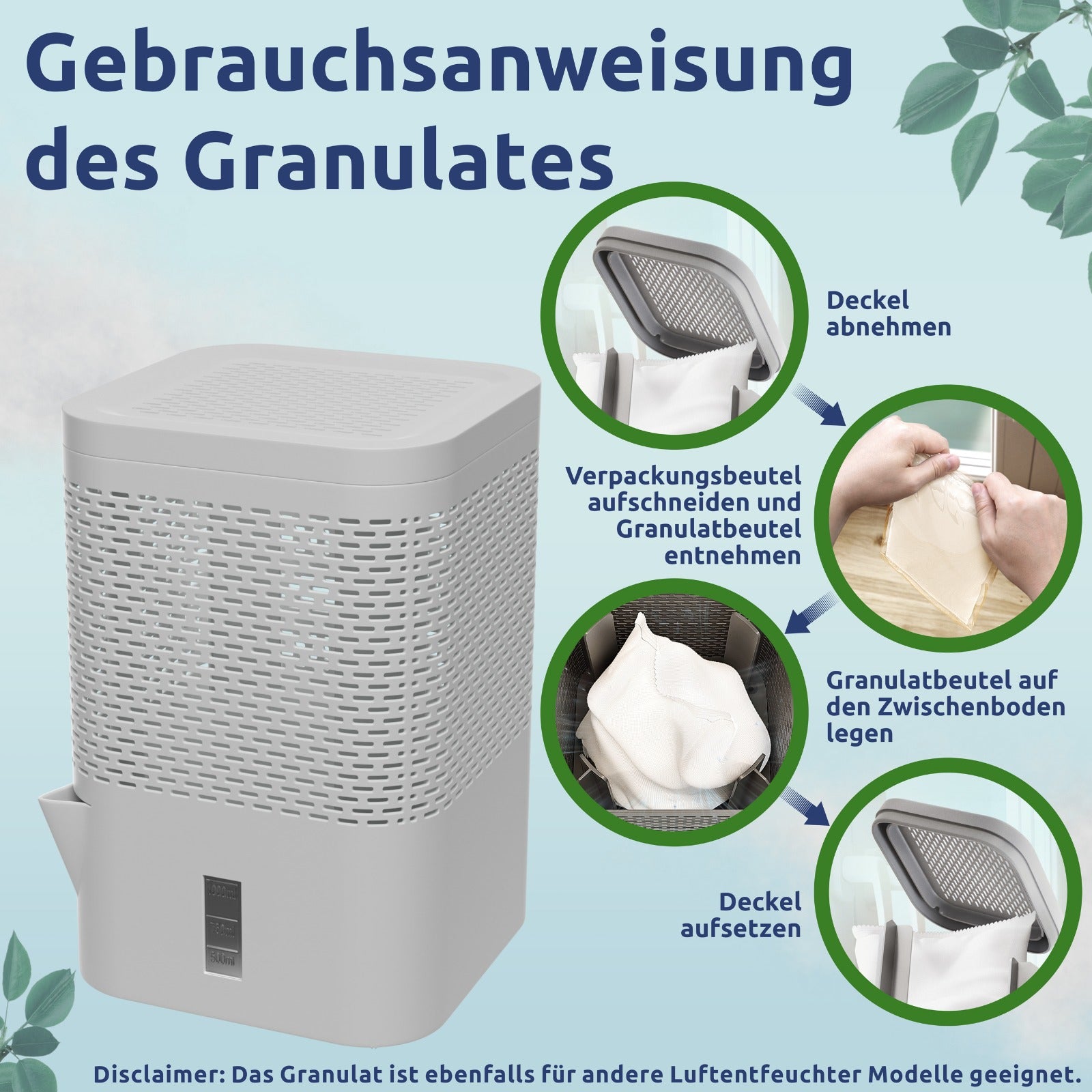 WENKO Cube Raumentfeuchter Nachfüllpack 3x 500,0 G, 3 St. | Office Discount